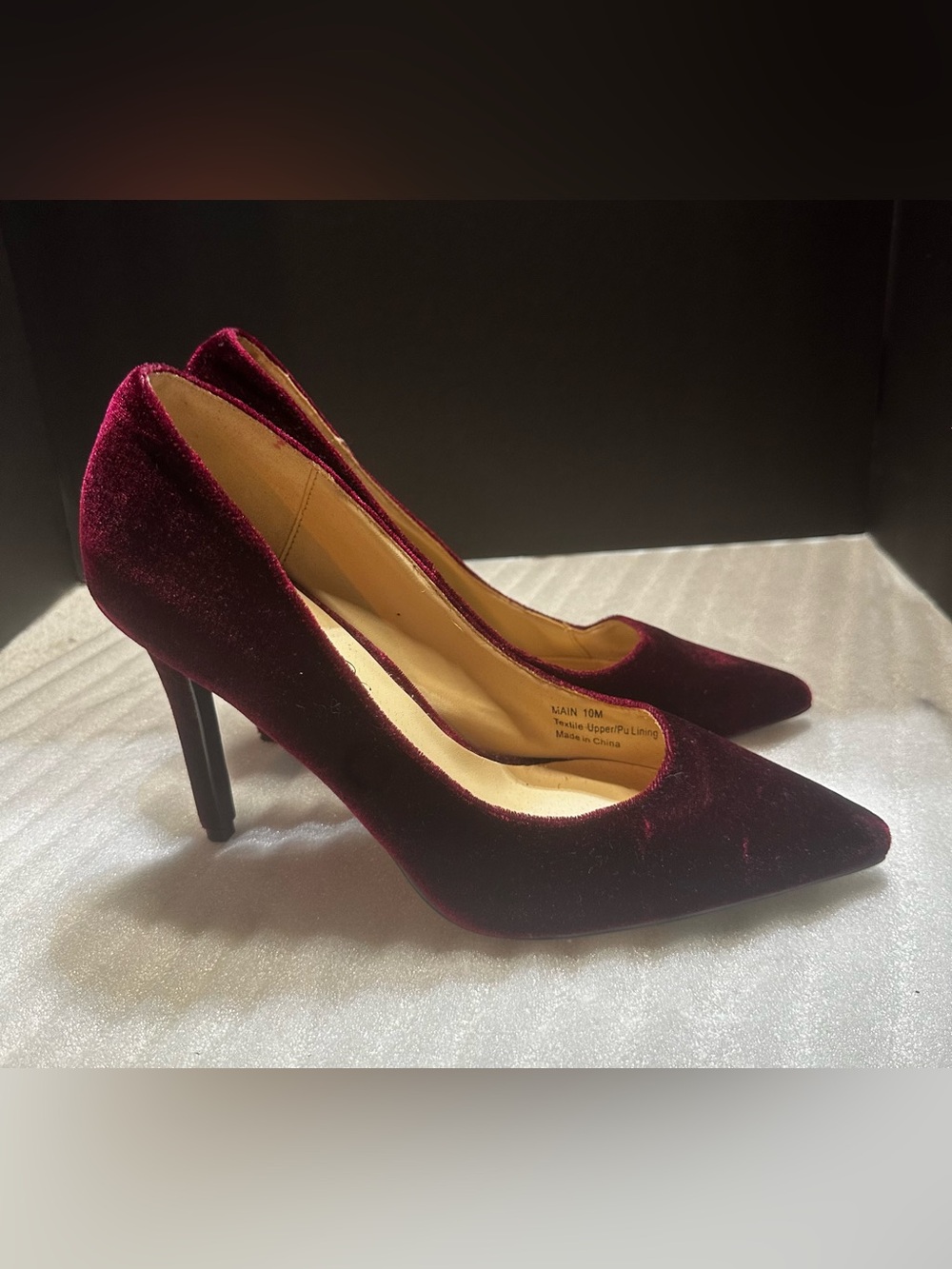 Penny Loves Kenny Burgundy Velvet Pointed Stiletto Pumps